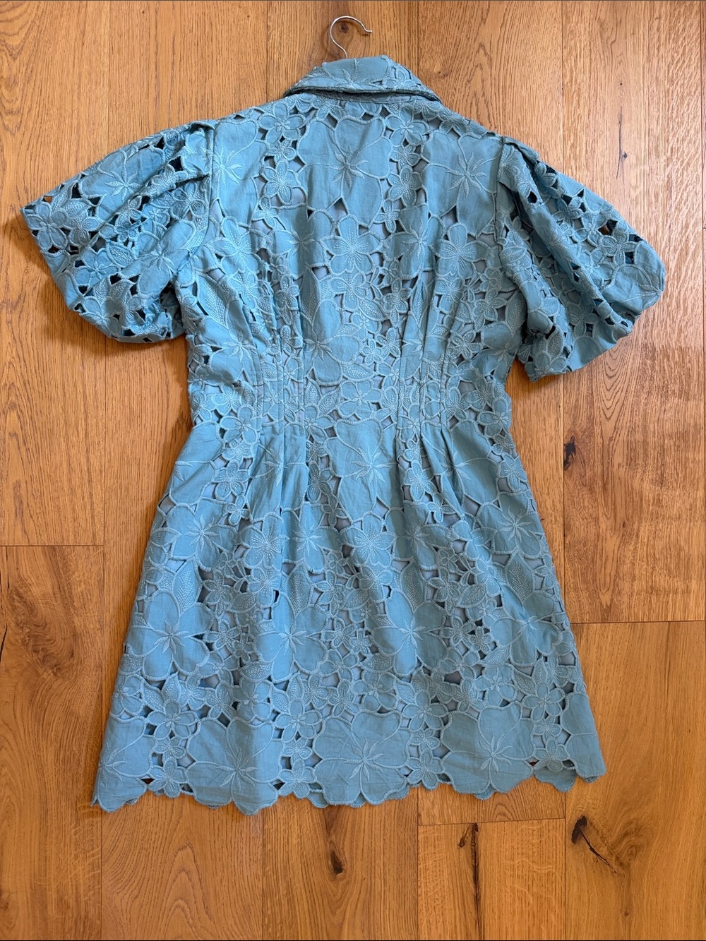 Tuckernuck aqua Floral Eyelet Collared Mini Dress - Picture 2 of 3